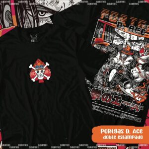 🔥 PORTGAS D. ACE  DOBLE ESTAMPADO - ALGODÓN