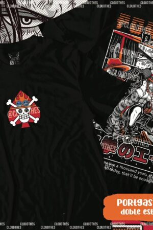 🔥 PORTGAS D. ACE  DOBLE ESTAMPADO - ALGODÓN