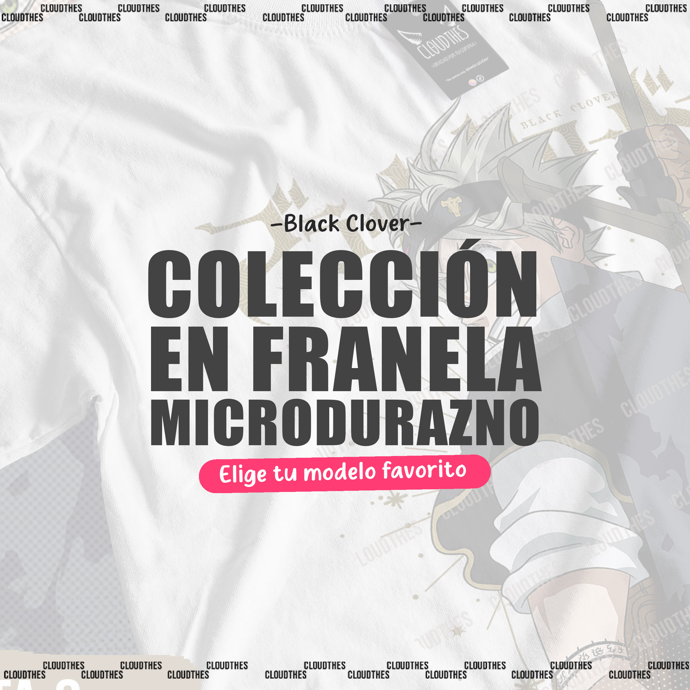 ⭐ BLACK CLOVER | COLECCIÓN EN FRANELA MICRODURAZNO