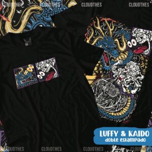🔥 Luffy & Kaido  Doble Estampado  - ALGODÓN