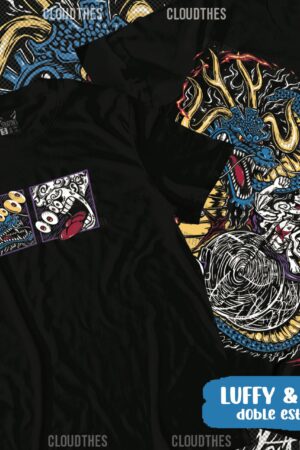 🔥 Luffy & Kaido  Doble Estampado  - ALGODÓN