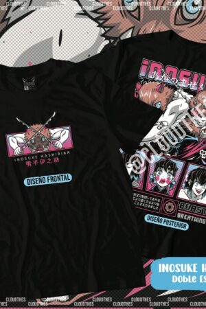 🔥 INOSUKE HASHIBIRA Doble Estampado - ALGODÓN