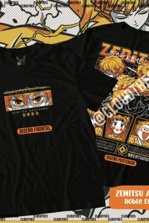 🔥 ZENITSU AGATSUMA  Doble Estampado - ALGODÓN