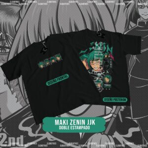 🔥 MAKI ZENIN JJK DOBLE ESTAMPADO - ALGODÓN