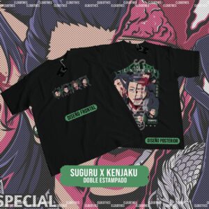 🔥 SUGURU X KENJAKU JJK DOBLE ESTAMPADO - ALGODÓN