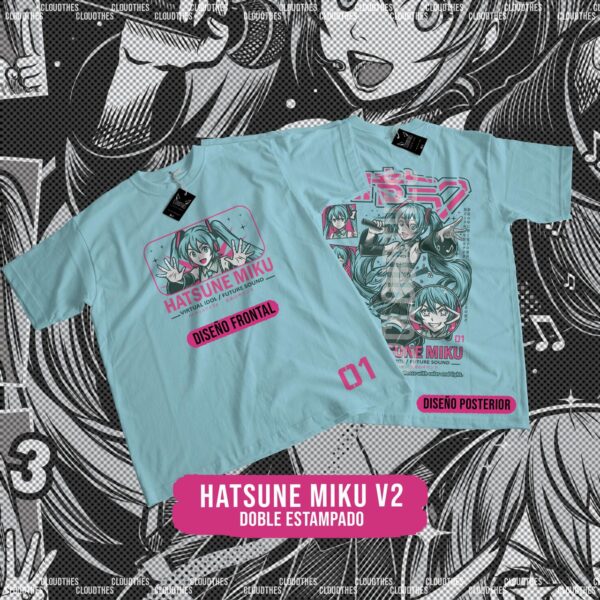 💥 HATSUNE MIKU V2 DOBLE ESTAMPADO - ALGODÓN - Image 3