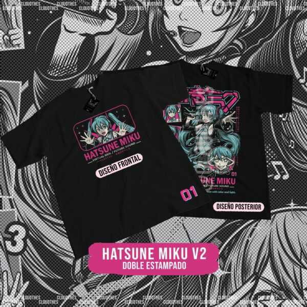 💥 HATSUNE MIKU V2 DOBLE ESTAMPADO - ALGODÓN - Image 2