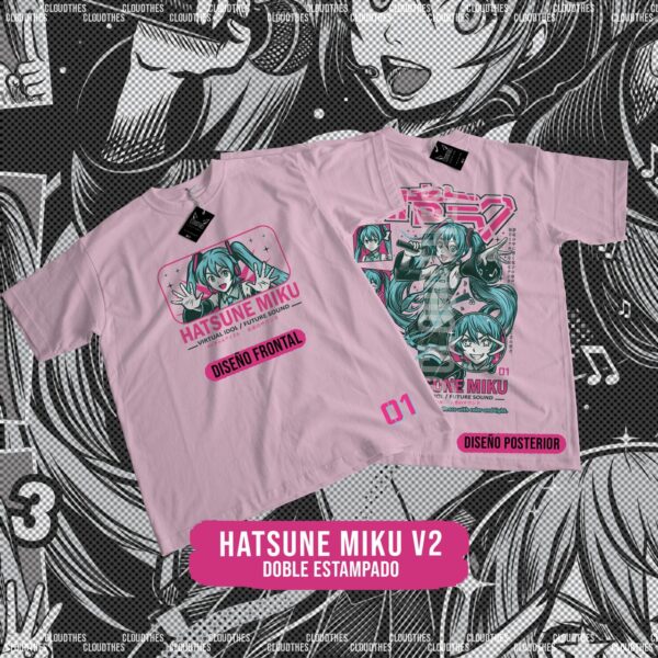 💥 HATSUNE MIKU V2 DOBLE ESTAMPADO - ALGODÓN