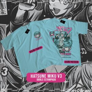 💥 HATSUNE MIKU V3 DOBLE ESTAMPADO - ALGODÓN