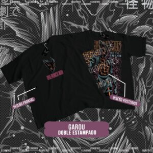 🔥 ONE PUNCH MAN | GAROU DOBLE ESTAMPADO - ALGODÓN