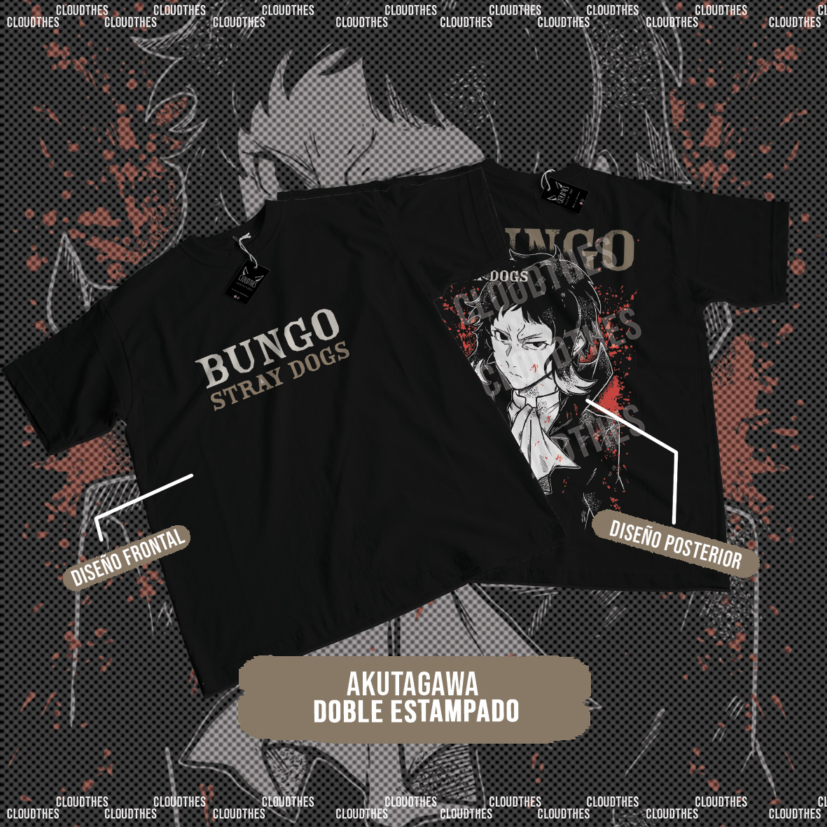 🔥 BUNGOU STRAY DOGS | AKUTAGAWA DOBLE ESTAMPADO - ALGODÓN