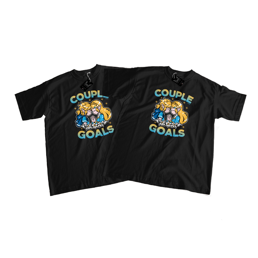 ☁️ THE LEGEND OF ZELDA | PROMO 2 T-SHIRT COUPLE GOALS LINK x ZELDA – ALGODÓN