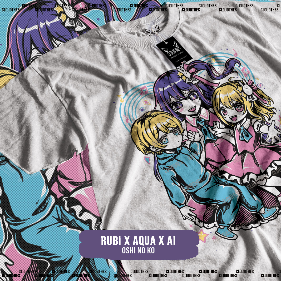 ☁️ OSHI NO KO | RUBI x AQUA x AI - ALGODÓN - Image 6